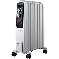 Pro Breeze Radiador de Aceite 2000W - 8 elementos- 3 Configuraciones de Calor- Temporizador y Termostato